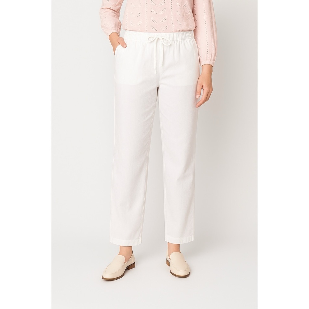 Liz Claiborne White Linen Blend Relaxed Wide Leg Pants XL - Picture 2 of 13